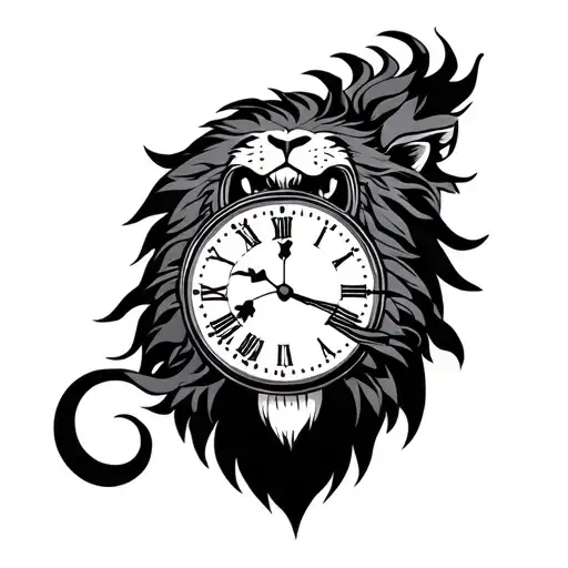 Lion With Clock In Its Mouth