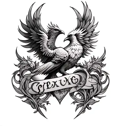 Phoenix And Letter And Heart