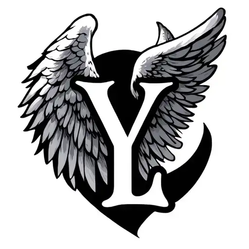 Angel Wings Letter Y