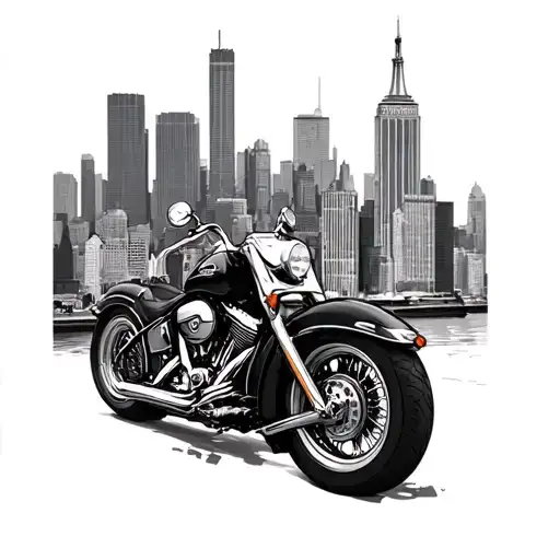 Harley Davidson Hudson New York Skyline