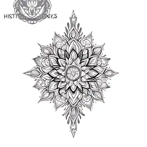 Coverup Mandala With Upward Ornamental Flow