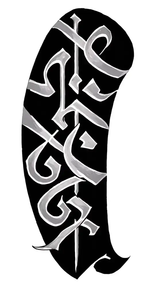 Persian Calligraphy Representing Strength