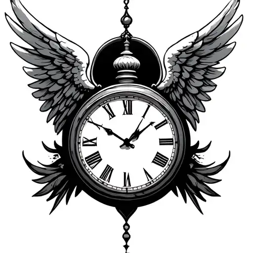 Clock With Angel Wings