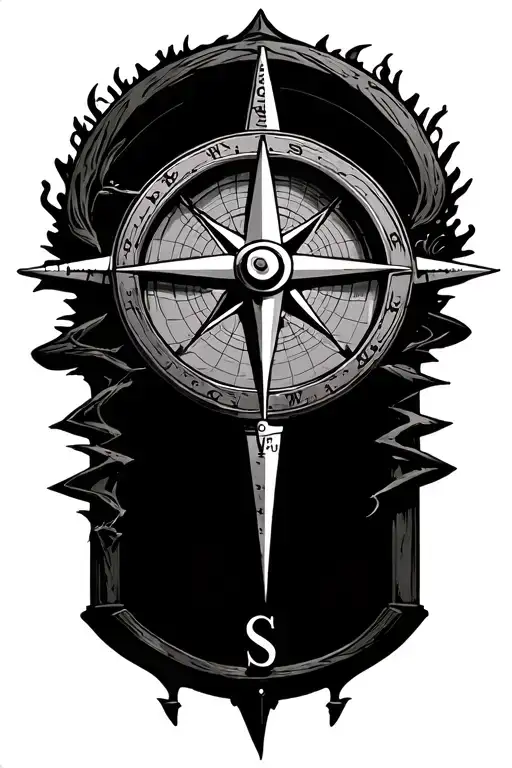 Icthys Wheel Compass Pointing West