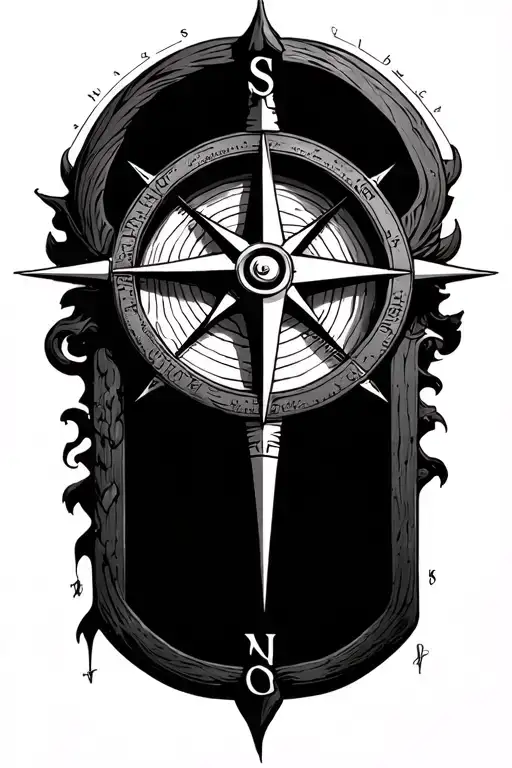 Icthys Wheel Compass Pointing West