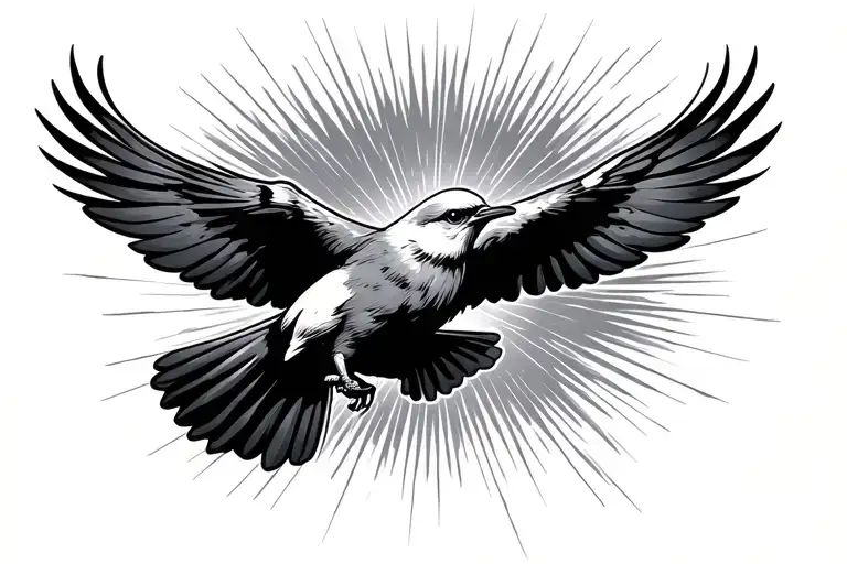 Free Bird Flying Away From Bird Perched