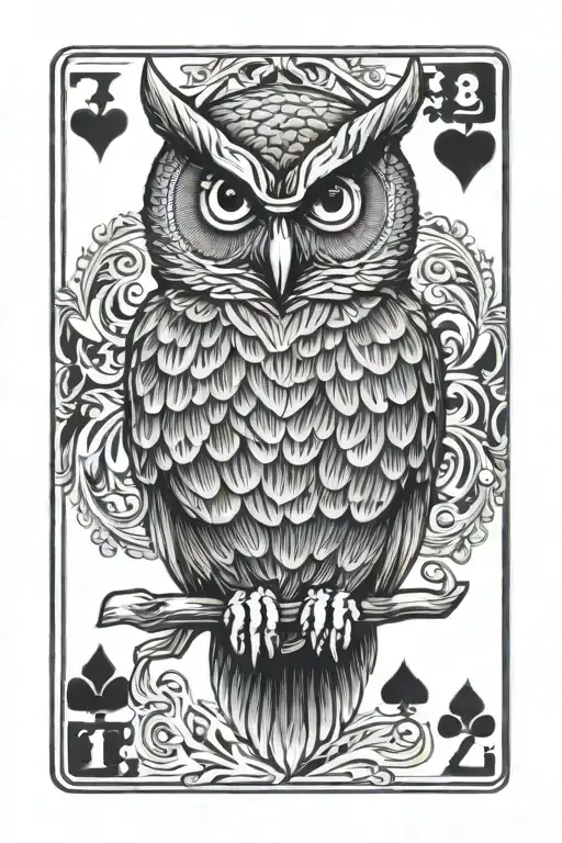 Owl And Spades Card