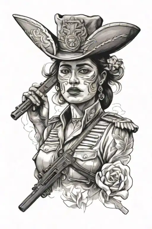 Mexican Revolution Solider With Female Face