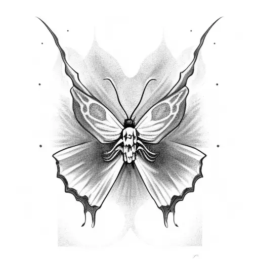 Moth With A Skull On The Back