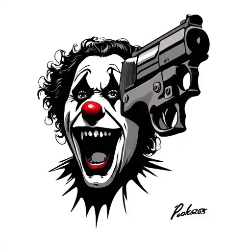 Screaming Clown With A Gun To His Head