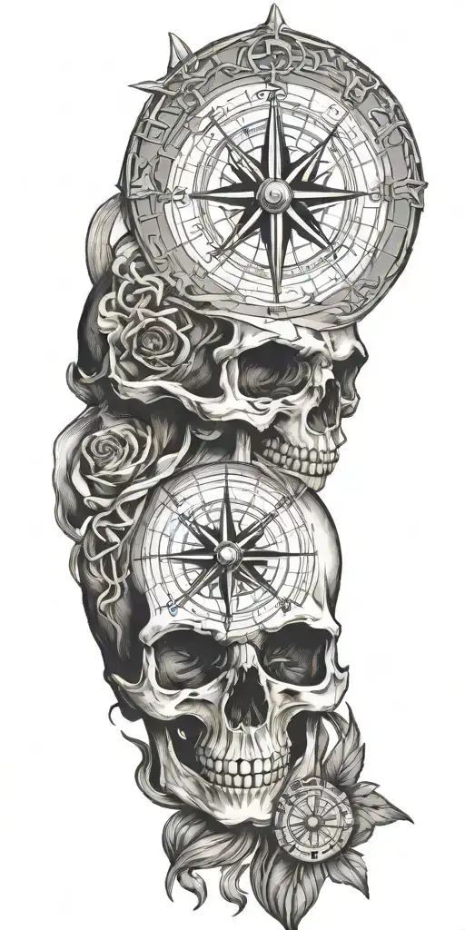 Skull And Compass Intertwined