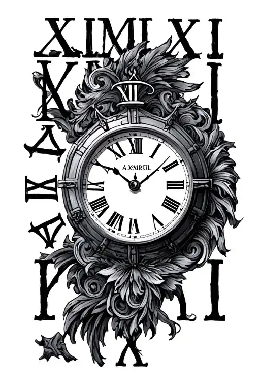 Xi Xii Mmxi Roman Numerals With Clock
