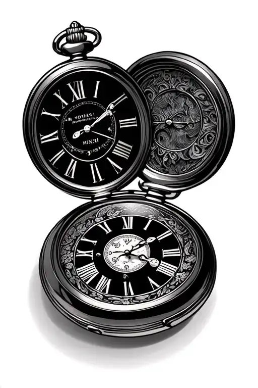 Pocket Watch With Xi Xii Mmxii Engraved On The Inside Of The Cover