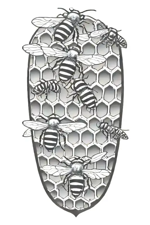 Honey Bees And Honey Behive Background