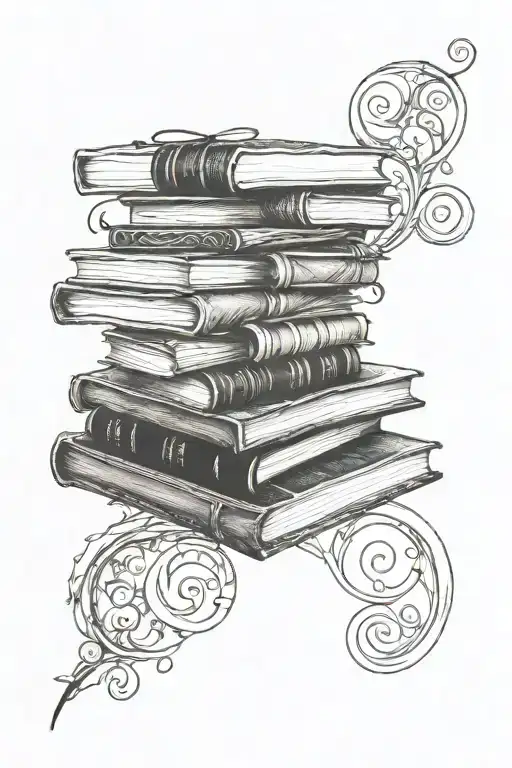 Spiraling Book Stack