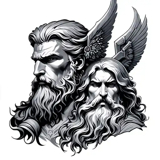 Odin Zeus Et Thor God