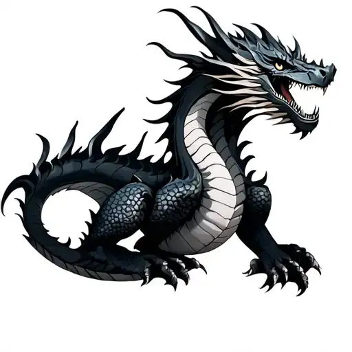 Realistic Black Dragon
