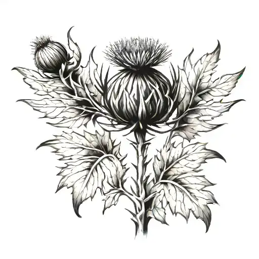 Scottish Thistle Etched