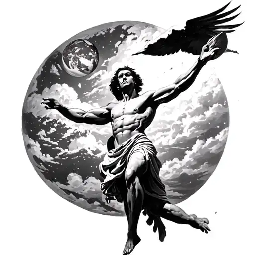 Atlas Straining To Hold Up The Sky