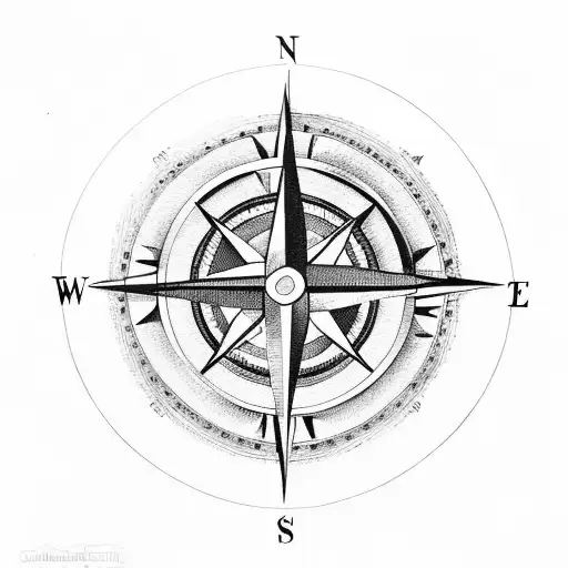 Compass Pointing To A Rose