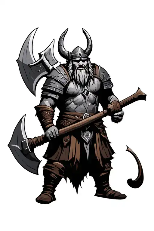 Ax And Viking Warrior