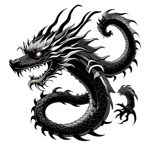 Japanese Dragon On The