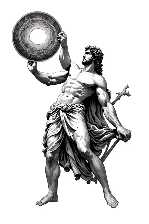 Atlas The Greek God Holding Up A Circle