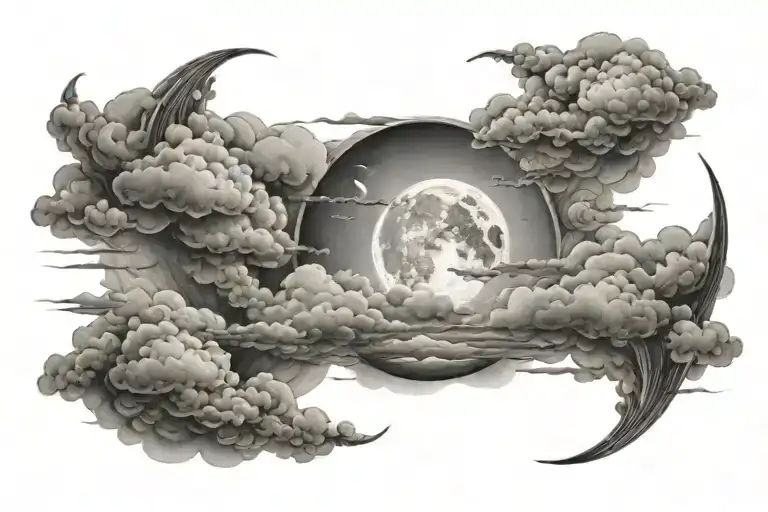 Clouds Fading Away With Moon