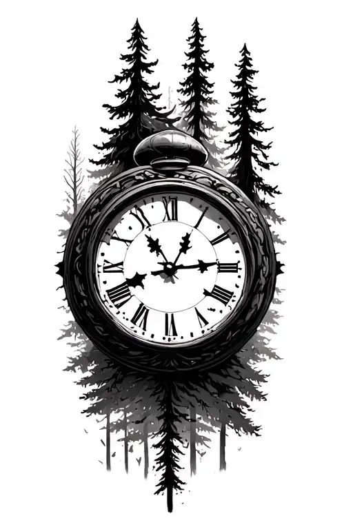 Forest Clock Nature Camping
