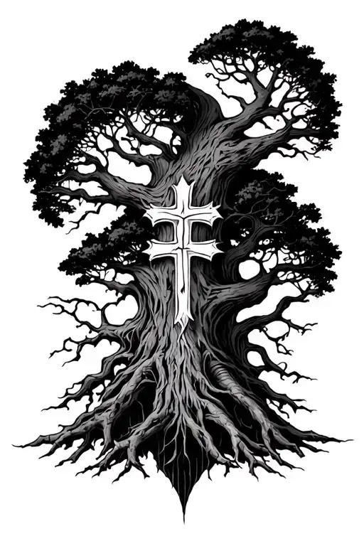 Tree Of Gondor And Upsidedown Cross