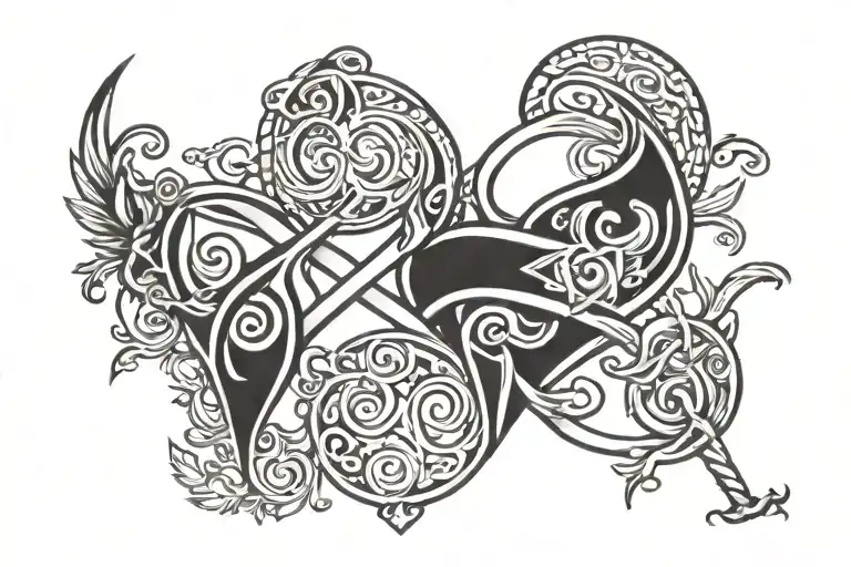 Law Symbols Representing The Client's Love Symbol Intertwined