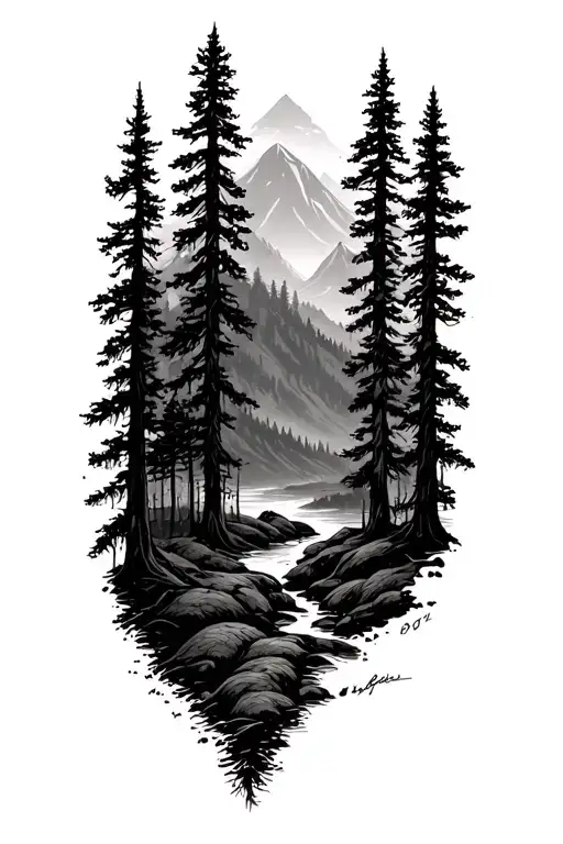 Forest Scene Smokey Mountains