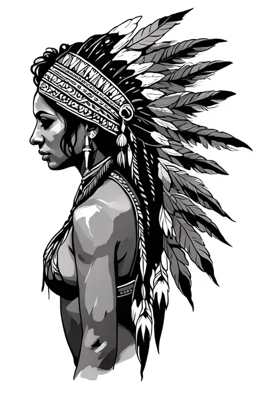 Sexy Native American Woman Side Profile