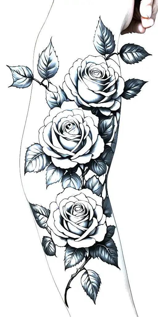 Roses On Vine Wrapped Around An Arm
