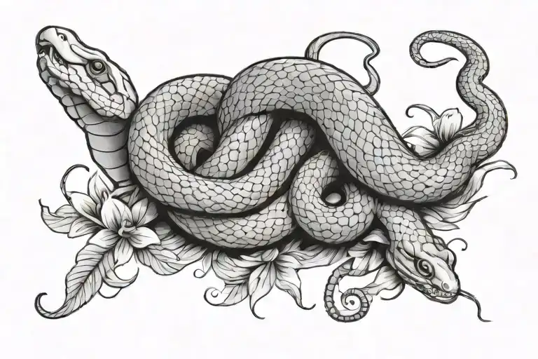 Snake On Back Tattoo Design