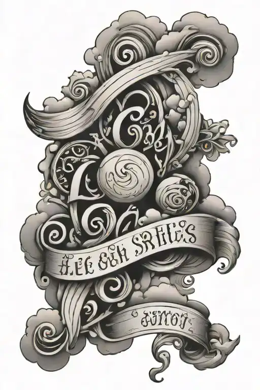 Lettering And Clouds