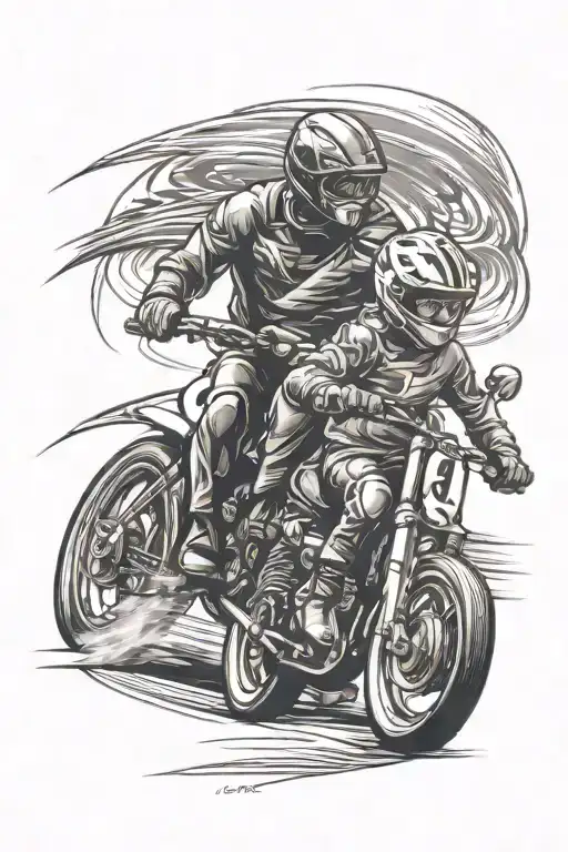 Father And Son On A Race Track