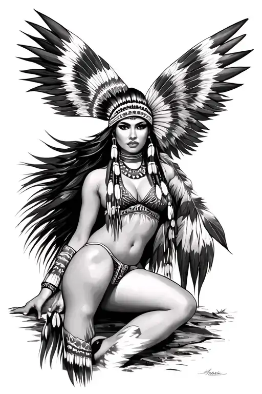 Very Sexy Native American Woman Posing