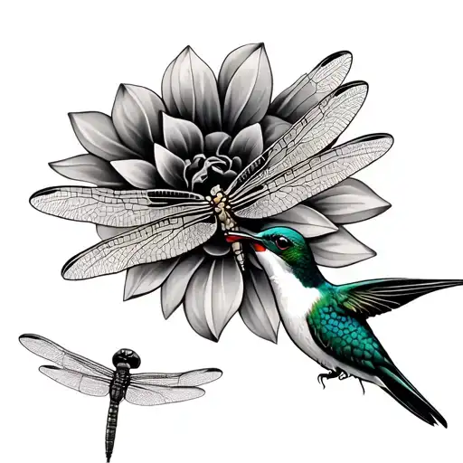Hummingbird And Dragonfly