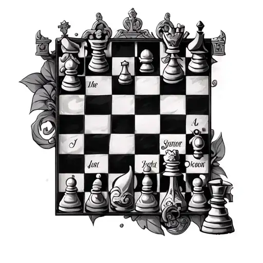 Chest Chess Board Tattoo With Names Incorporated