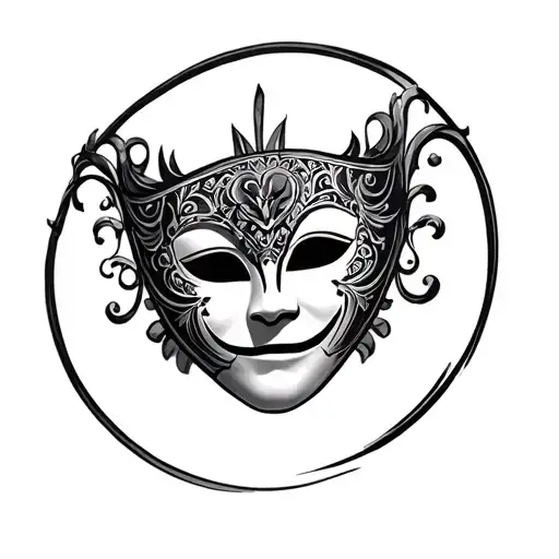 Dottore Carnival Masks In A Circle Frame