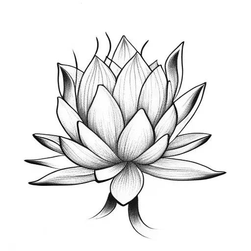 Lotus Flower With Spider Lily