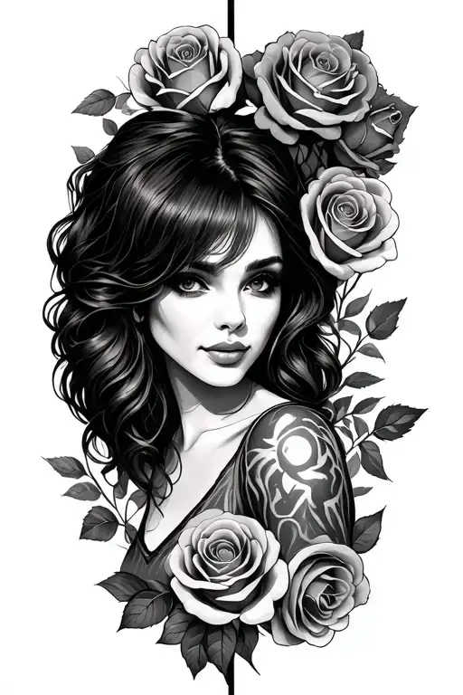 Sheila And With Roses Around The Arm