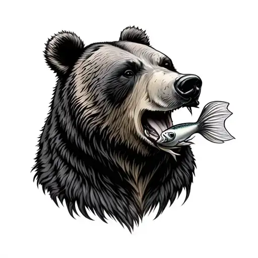 Bear With Fish In The Mouth