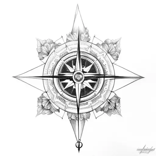Rose With Compass Rose