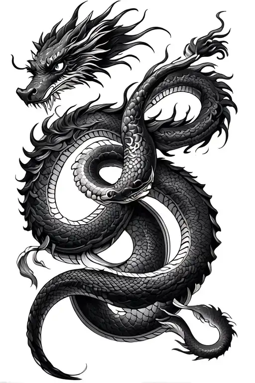 Chinese Dragon And Snake Arm Wrap