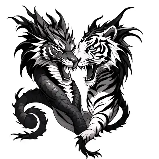 Dragon And Tigers Love Each Other