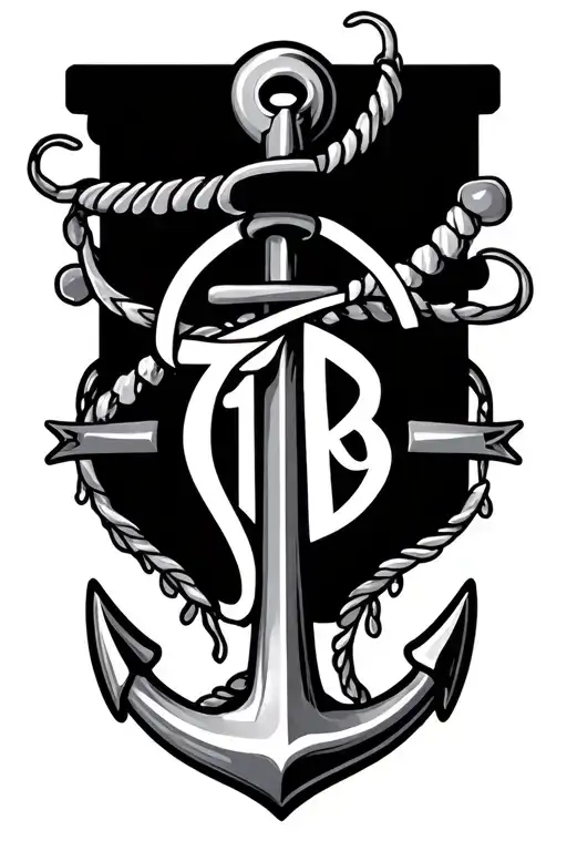 Anchor With Tb Initials With Design