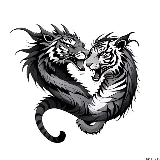 Dragon And Tiger Love Each Other