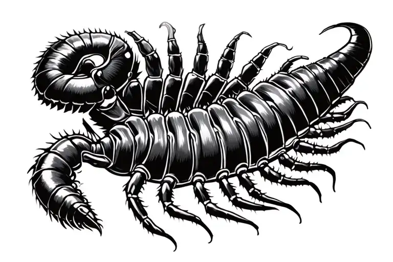 Black Centipede Around Forearm